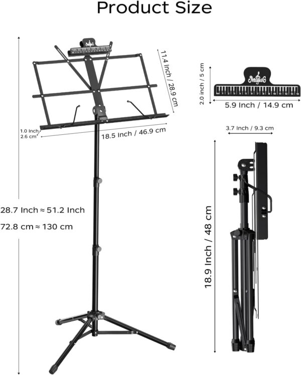 K KASONIC Music Stand, 2 in 1 Dual-Use Folding Sheet - Image 2