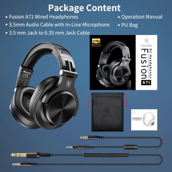 OneOdio A71 Hi-Res Studio Recording Headphones - Image 2