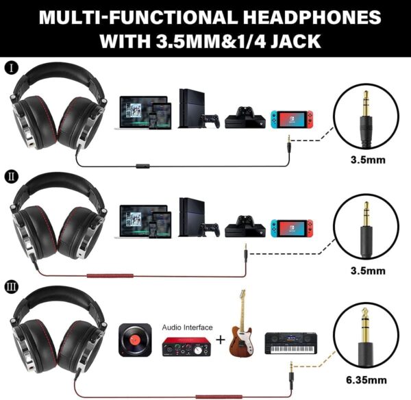OneOdio Hi-Res Over Ear Headphones (Pro-50 Black) - Image 2