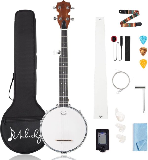 5 String Banjo Mini - Mulucky 26 Inch Travel Banjo Sapele Body B806
