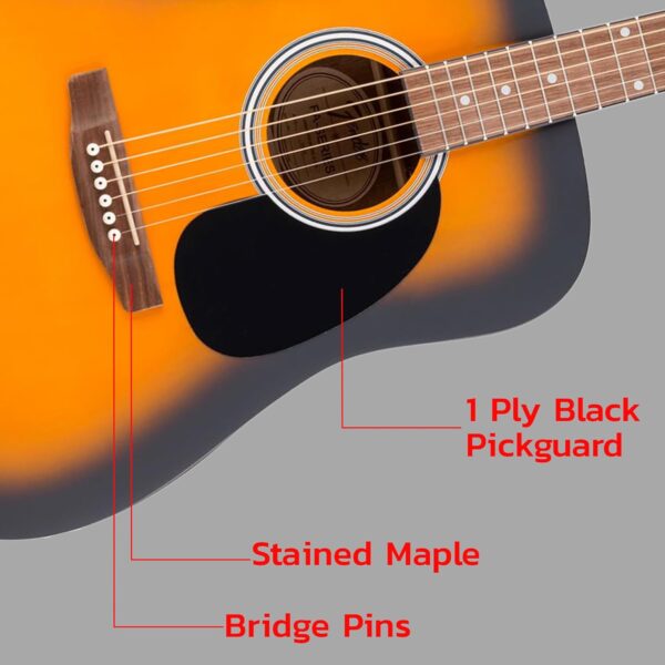 Fender Dreadnought Acoustic Guitar and Austin Bazaar DVD - Image 3