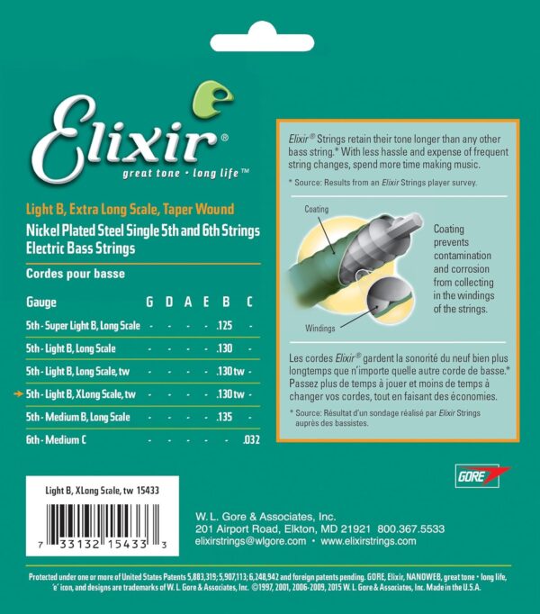 Elixir Strings Bass Guitar Strings (15433) - Image 2