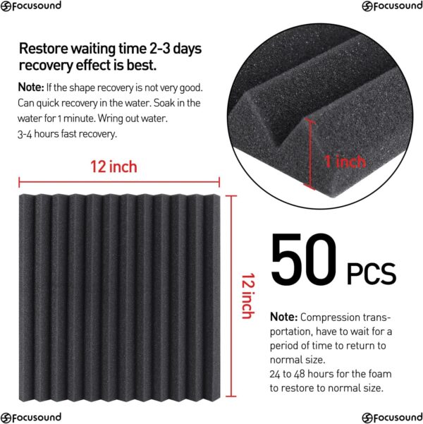Soundproofing Noise Cancelling Wedge Panels for Home Office Recoding 300PCS - Image 3