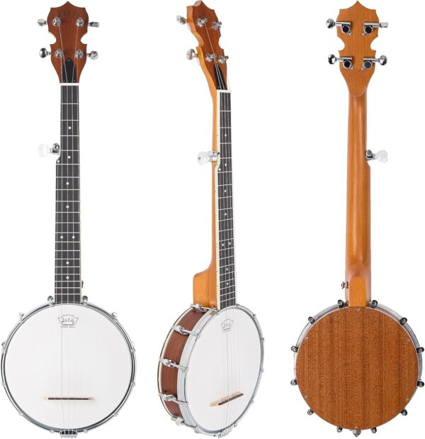 5 String Banjo Mini - Mulucky 26 Inch Travel Banjo Sapele Body B806 - Image 2