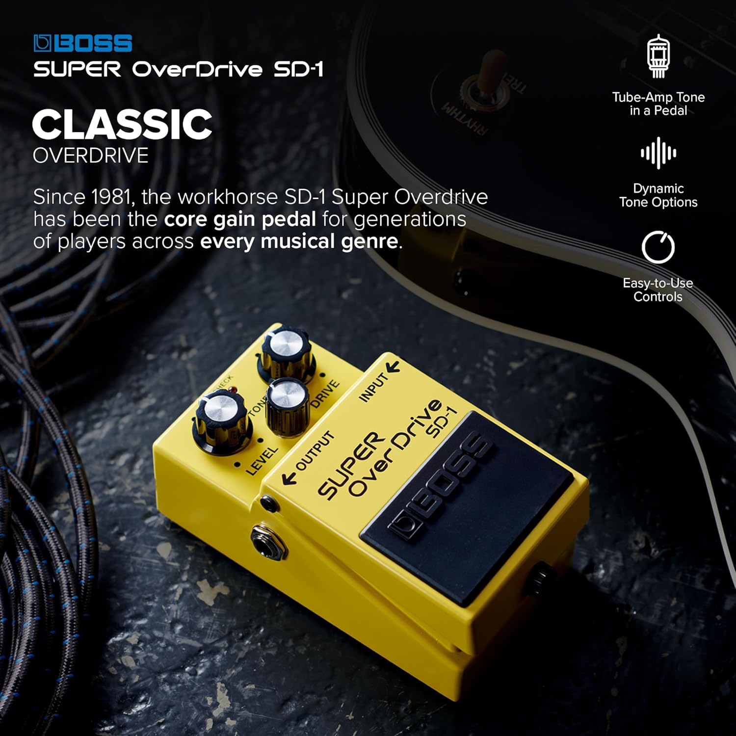 BOSS SD-1 SUPER Overdrive | Compact Overdrive Pedal - Image 2