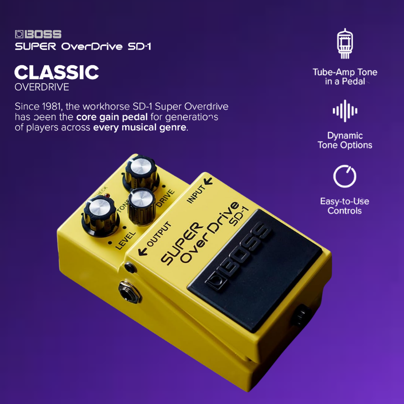 BOSS SD-1 SUPER Overdrive | Compact Overdrive Pedal - Image 2