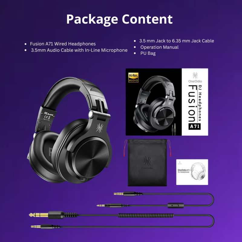 OneOdio A71 Hi-Res Studio Recording Headphones - Image 2